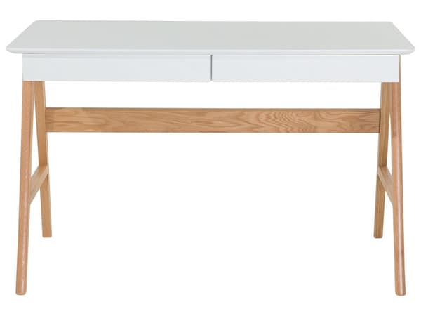 Skrivbord Vit 120 x 75 cm Lackerad Skiva 2 Lådor Skandinavisk
