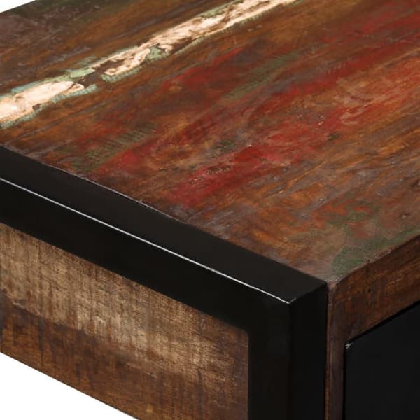 vidaXL skrivebord med 2 skuffer 120x50x76 cm massivt genbrugstræ