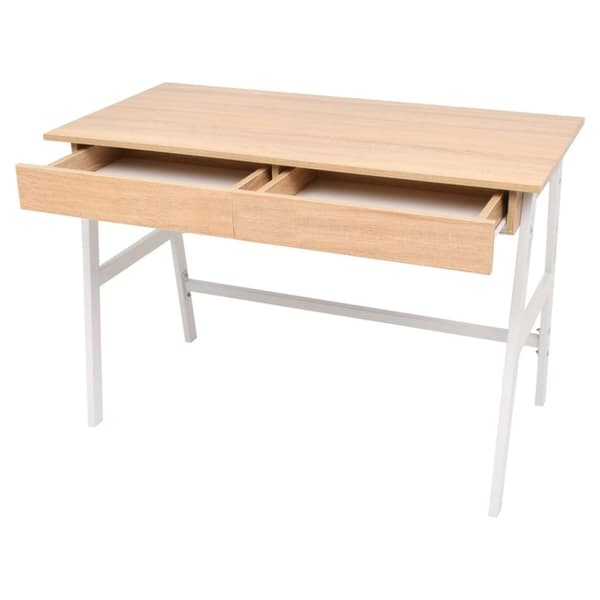 vidaXL Kirjoituspöytä 110x55x75 cm tammi ja valkoinen