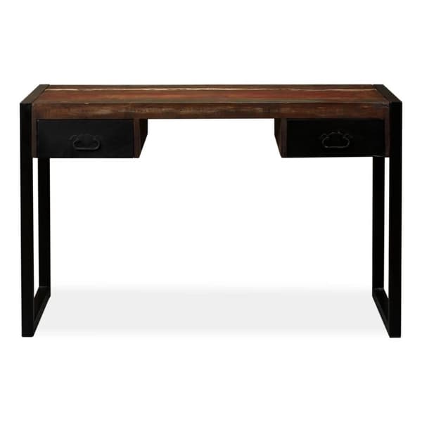 vidaXL Skrivbord med 2 lådor massivt återvunnet trä 120x50x76 cm