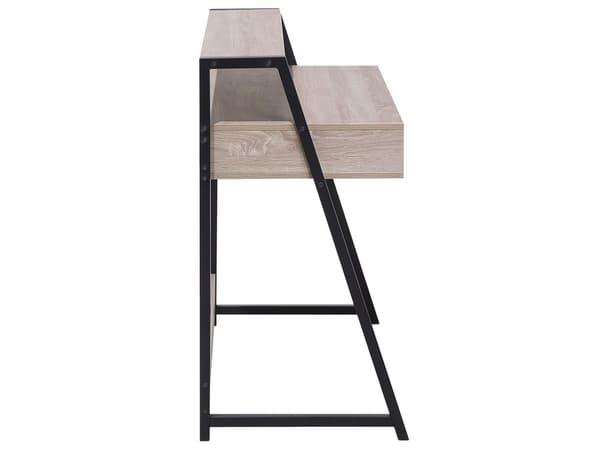 Työpöytä vaaleanruskea MDF-levy 100 x 92 x 50 cm teräsjalat vetolaatikko säilytystila hylly