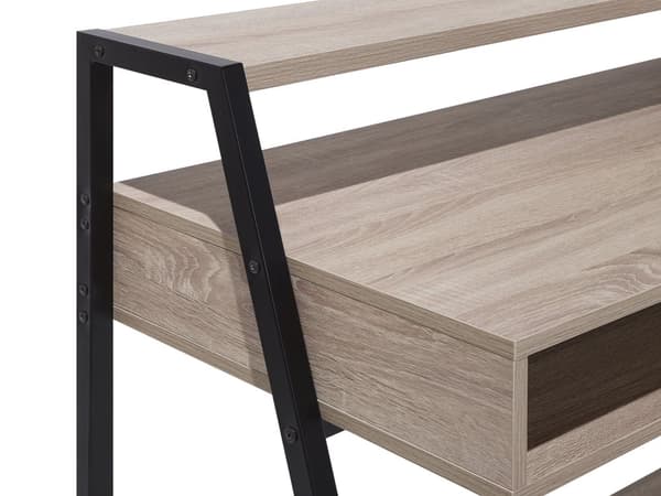 Työpöytä vaaleanruskea MDF-levy 100 x 92 x 50 cm teräsjalat vetolaatikko säilytystila hylly