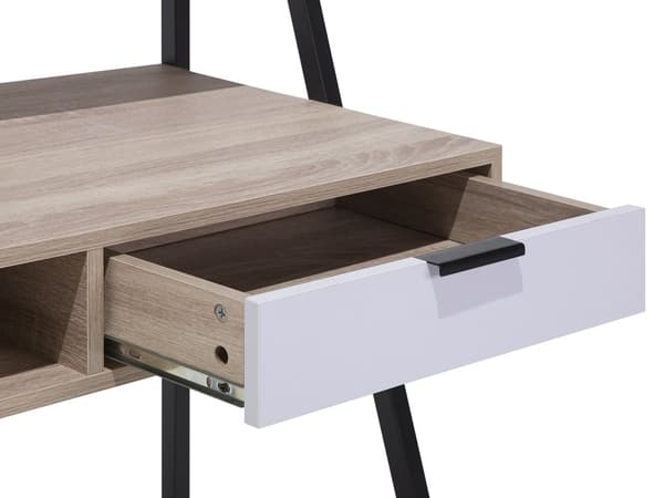 Työpöytä vaaleanruskea MDF-levy 100 x 92 x 50 cm teräsjalat vetolaatikko säilytystila hylly