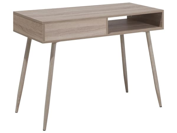 Skrivbord Ljusbrun och Vit 100 x 48 cm Låda Hylla Skandinavisk