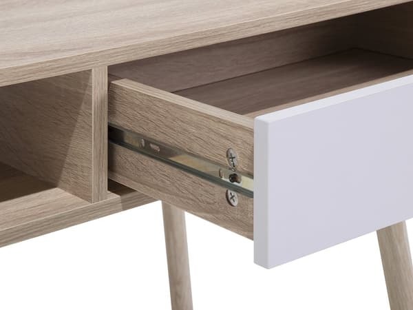 Skrivbord Ljusbrun och Vit 100 x 48 cm Låda Hylla Skandinavisk