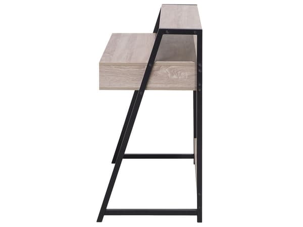 Skrivbord Ljust Trä och Svart 100 x 46 cm Lådor Hylla Skandinavisk