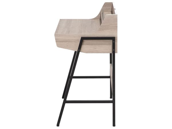 Skrivbord Ljust Trä och Svart 77 x 46 cm Hylla 2 Lådor Skandinavisk