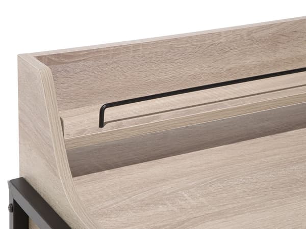 Skrivbord Ljust Trä och Svart 77 x 46 cm Hylla 2 Lådor Skandinavisk