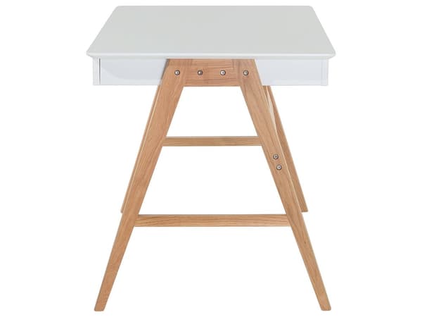 Kontorbord Hvid 120 x 75 cm Lakeret Top 2 Skuffer Skandinavisk