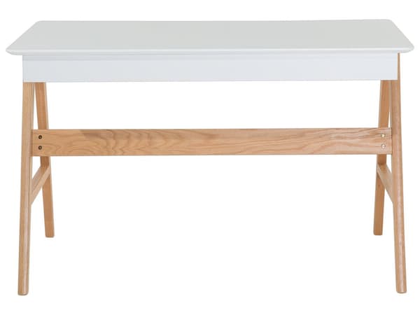 Kontorbord Hvid 120 x 75 cm Lakeret Top 2 Skuffer Skandinavisk