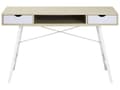 Miniatyrbillede 4 af 11: Kontorbord Lyst Træ og Hvid 120 x 48 cm 2 Skuffer Skandinavisk Stil