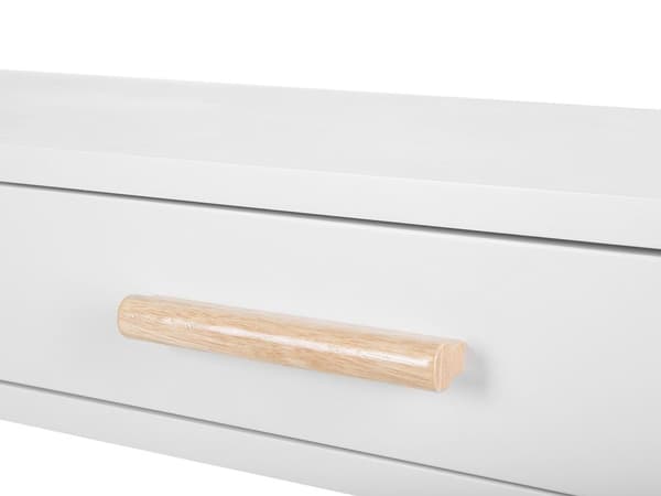 Skrivbord Vit 120 x 45 cm 2 Lådor Hylla Solitt Träben Skandinavisk