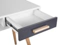 Miniatyrbillede 8 af 11: Skrivebord Hvid Grå 120 x 45 cm 2 Skuffer Hylde Massivt træ Ben Moderne