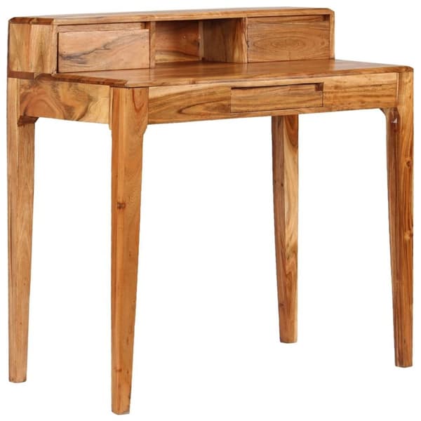 vidaXL skrivebord med skuffer massivt træ 88 x 50 x 90 cm