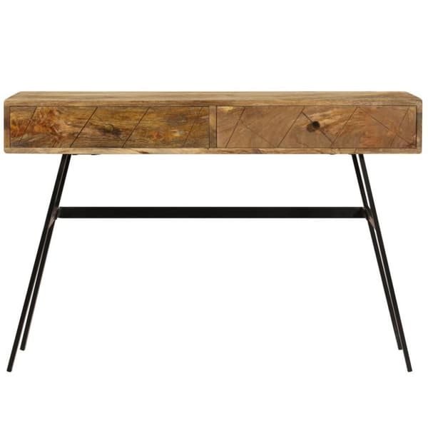 vidaXL skrivebord med skuffer massivt mangotræ 110 x 50 x 76 cm