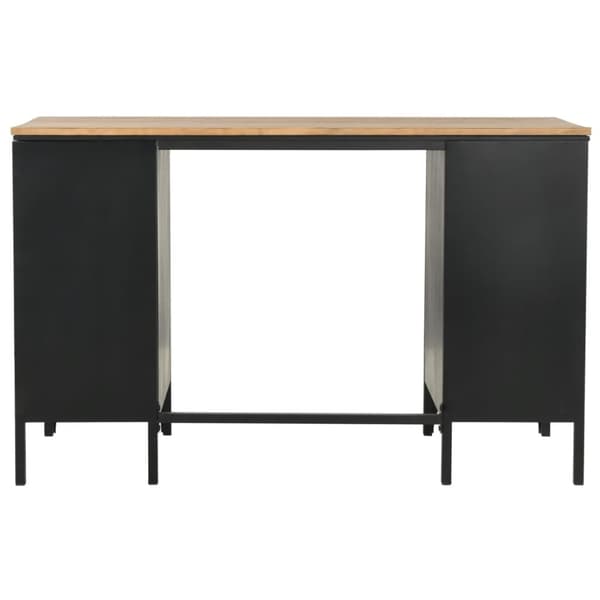 vidaXL Skrivbord massivt furuträ och stål 120x50x76 cm