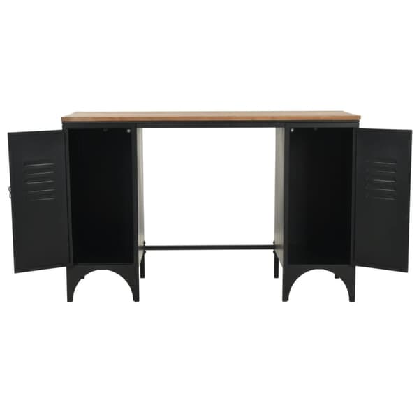 vidaXL Skrivbord massivt furuträ och stål 120x50x76 cm