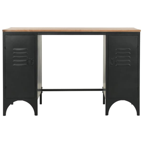 vidaXL Skrivbord massivt furuträ och stål 120x50x76 cm