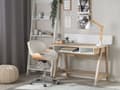 Miniatyrbillede 2 af 9: Skrivebord Lys Træ 110 x 60 cm 2 Hylder Fodstøtte Skandinavisk Stil