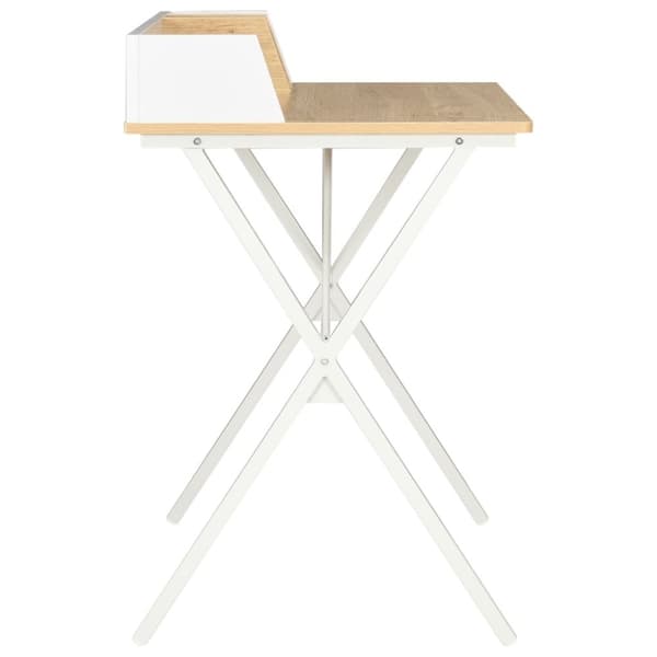 vidaXL Skrivbord vit och naturlig 80x50x84 cm