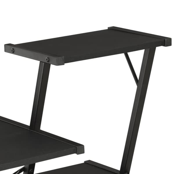 vidaXL Skrivebord med hylle svart 116x50x93 cm