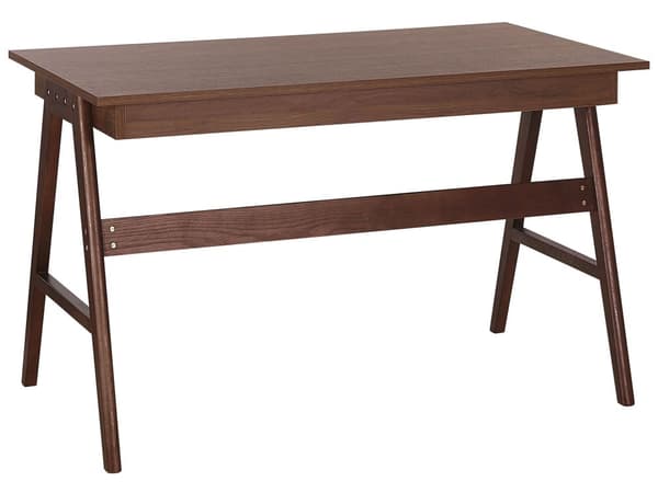 Työpöytä tumma puu MDF-levy tammijalat 120 x 70 x 76 cm laatikoilla skandinaavinen moderni tyyli