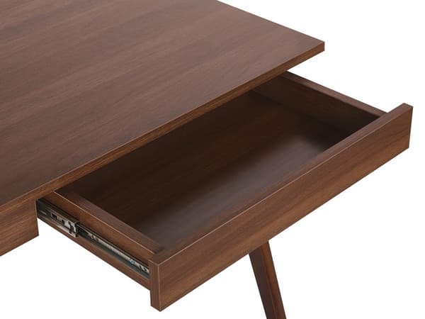 Työpöytä tumma puu MDF-levy tammijalat 120 x 70 x 76 cm laatikoilla skandinaavinen moderni tyyli