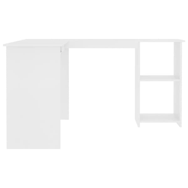 vidaXL Skrivbord L-format vit 120x140x75 cm konstruerat trä