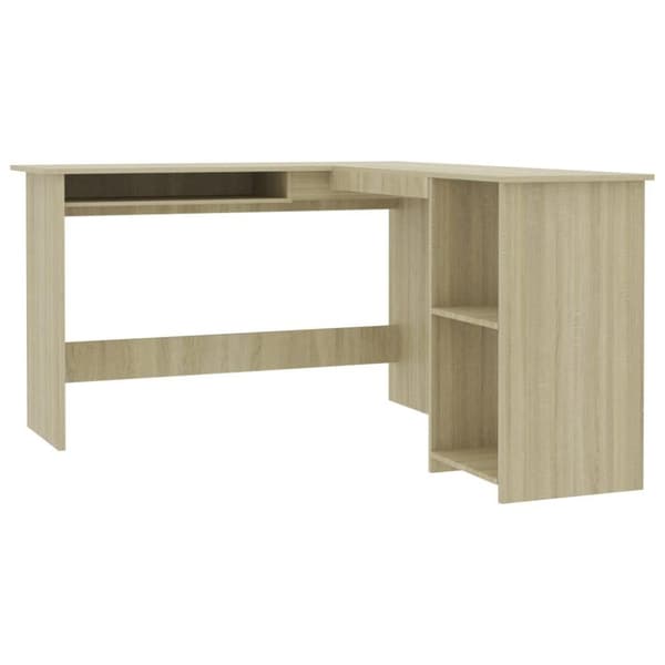 vidaXL Skrivbord L-format sonoma-ek 120x140x75 cm konstruerat trä