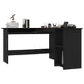 Miniatyrbilde 3 av 6: vidaXL L-formet skrivebord svart 120x140x75 cm konstruert tre