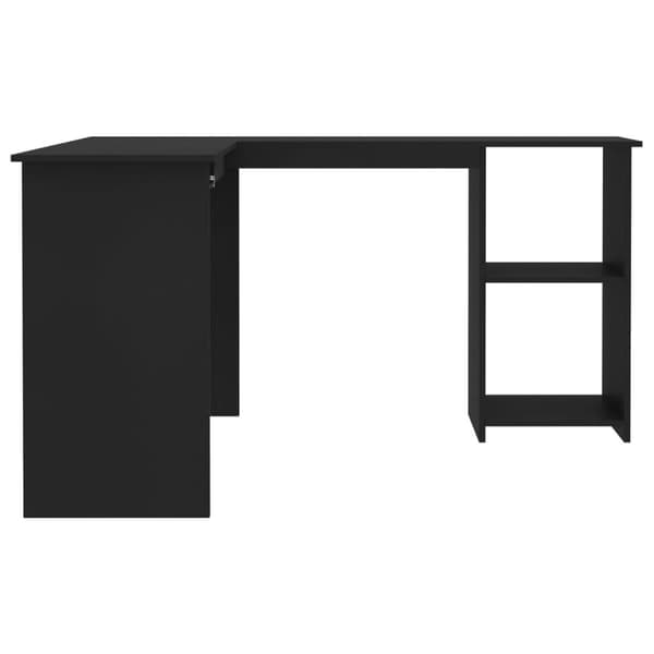 vidaXL L-formet skrivebord svart 120x140x75 cm konstruert tre