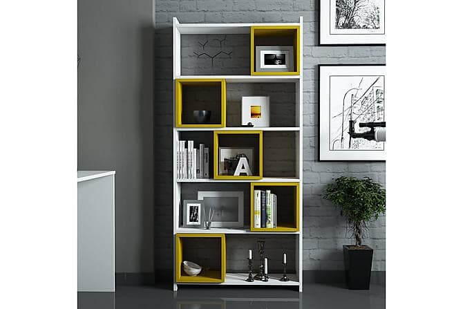 VARRED Skrivbord 120 cm Vit/Gul