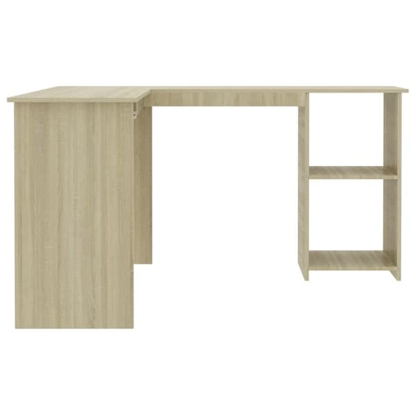 vidaXL L-formet skrivebord 120x140x75 cm konstrueret træ sonoma-eg