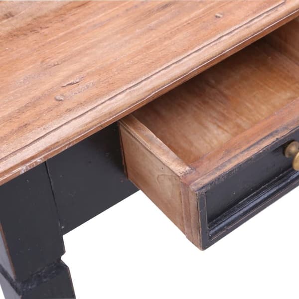 vidaXL skrivebord med skuffer 90x50x101 cm massivt genbrugstræ