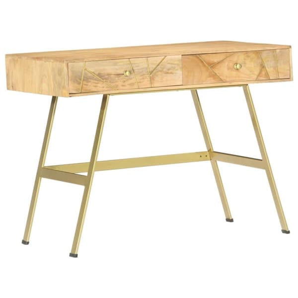 vidaXL Kirjoituspöytä vetolaatikoilla 100x55x75 cm täysi mangopuu