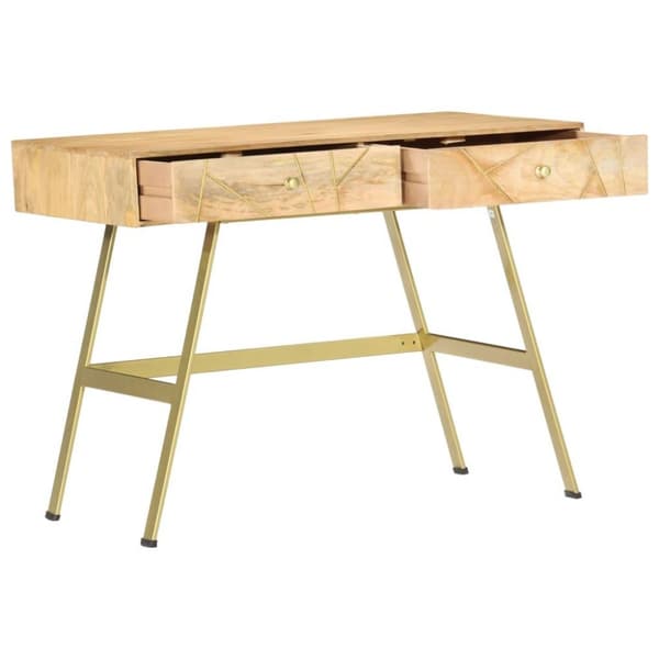 vidaXL Skrivbord med lådor 100x55x75 cm massivt mangoträ