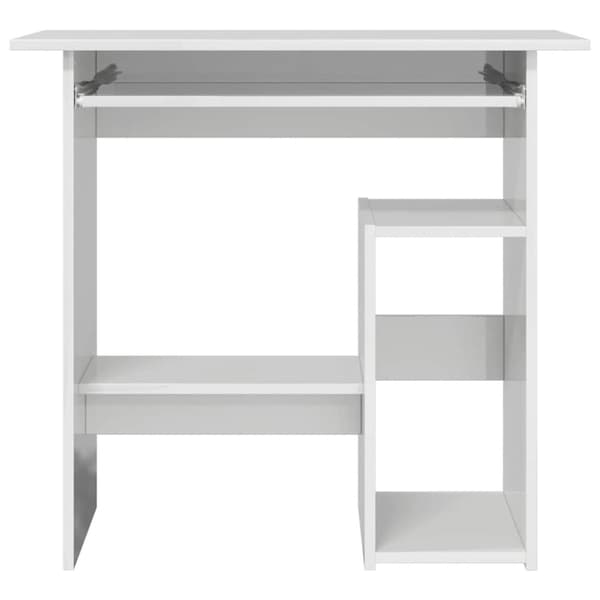 vidaXL Skrivebord høyglans hvit 80x45x74 cm konstruert tre