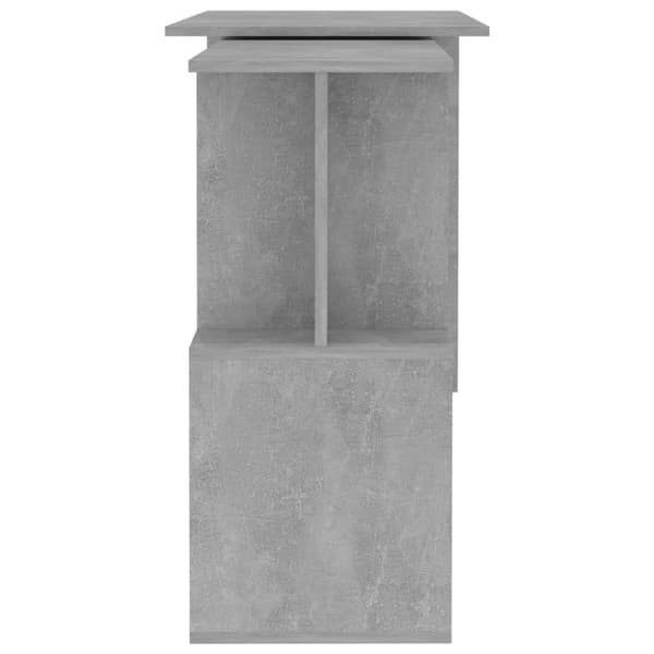 vidaXL Skrivbord hörn betonggrå 200x50x76 cm konstruerat trä