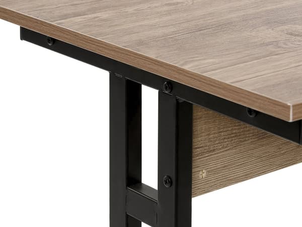 Työpöytä tumma puu/musta 120 x 76 x 48 cm MDF-levy metallijalat moderni industriaalinen tyyli
