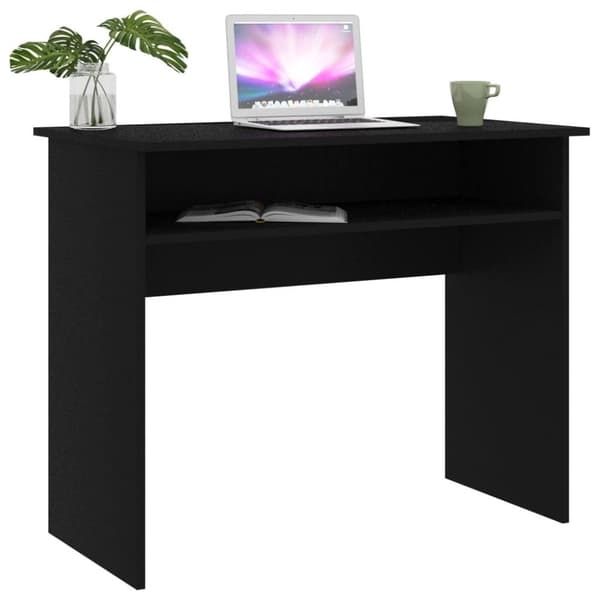 vidaXL Skrivebord svart 90x50x74 cm konstruert tre