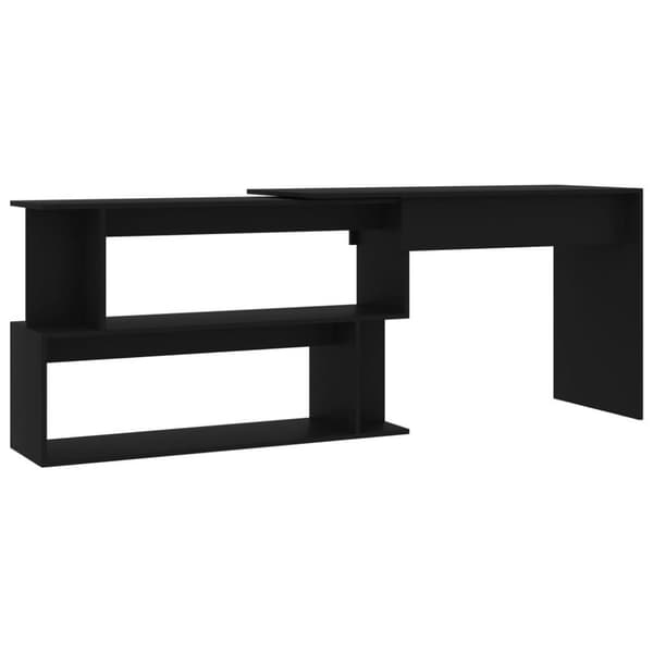 vidaXL skrivebord til hjørne 200x50x76 cm konstrueret træ sort