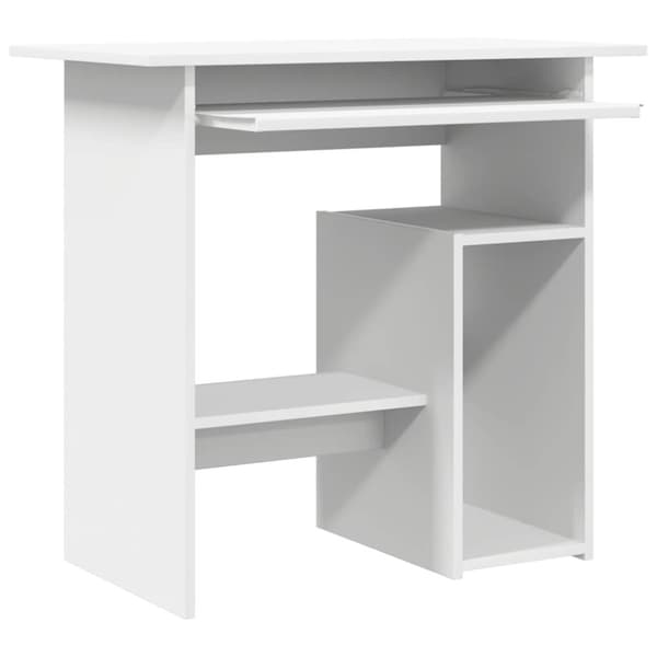 vidaXL Skrivebord hvit 80x45x74 cm konstruert tre
