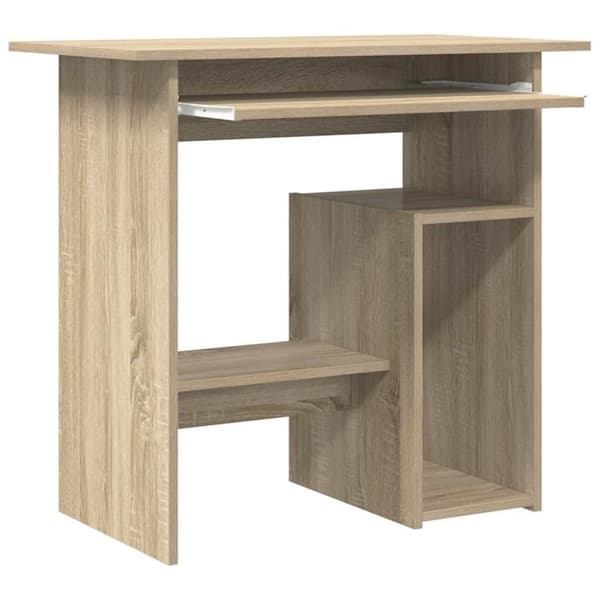 vidaXL skrivebord 80x45x74 cm konstrueret træ sonoma-eg