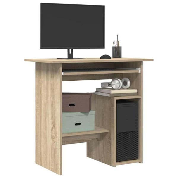 vidaXL skrivebord 80x45x74 cm konstrueret træ sonoma-eg