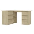 Miniatyrbilde 1 av 10: vidaXL Skrivebord for hjørne sonoma eik 145x100x76 cm konstruert tre