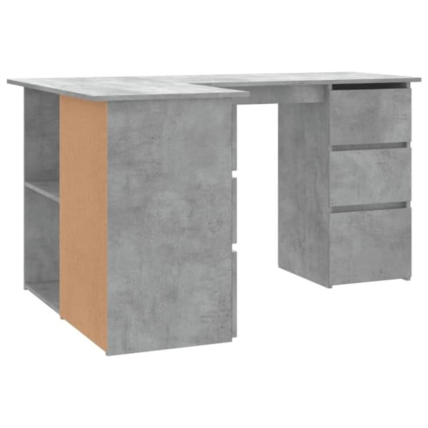 vidaXL Hörnskrivbord betonggrå 145x100x76 cm konstruerat trä