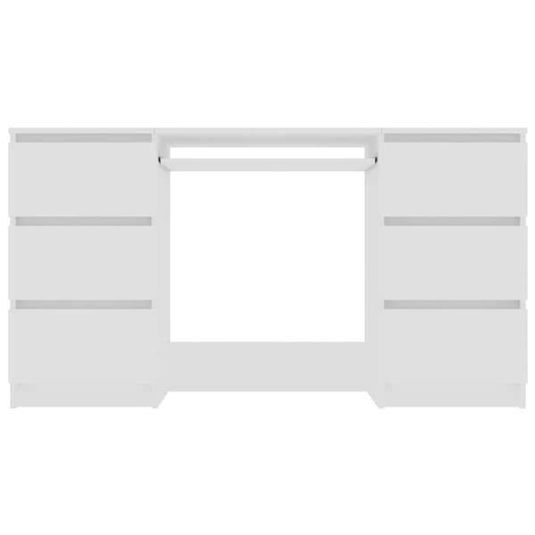 vidaXL skrivebord 140x50x77 cm konstrueret træ hvid