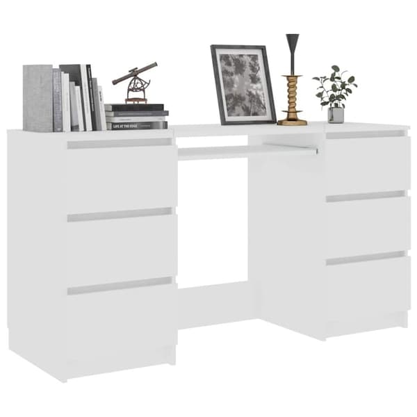 vidaXL Skrivbord vit 140x50x77 cm konstruerat trä