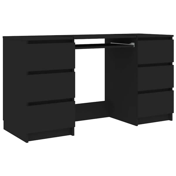 vidaXL Skrivbord svart 140x50x77 cm konstruerat trä