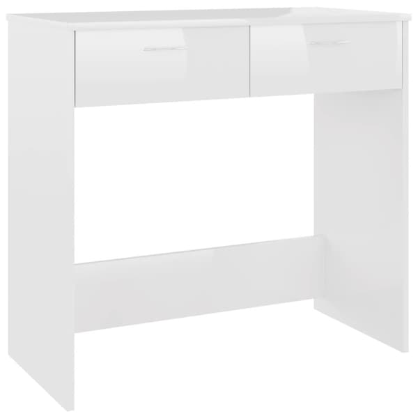 vidaXL Skrivebord høyglans hvit 80x40x75 cm sponplate